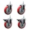 Service Caster 5 Inch Red Polyurethane 12 MM Threaded Stem Caster Set 2 Brakes SCC SCC-TS20S514-PPUB-RED-M1215-2-PLB-2 - alternate 1